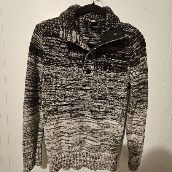 Express Other - Express Monochrome Zip-Up Sweater